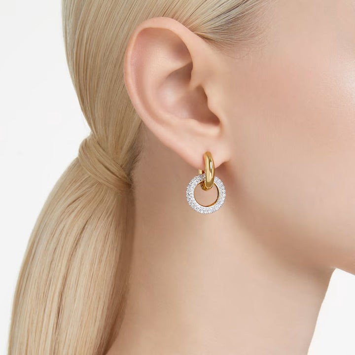 Swarovski Dextera Kreolen Asymmetrisches Design Verschlungener Reif Weiss Goldlegierungsschicht - 5668818