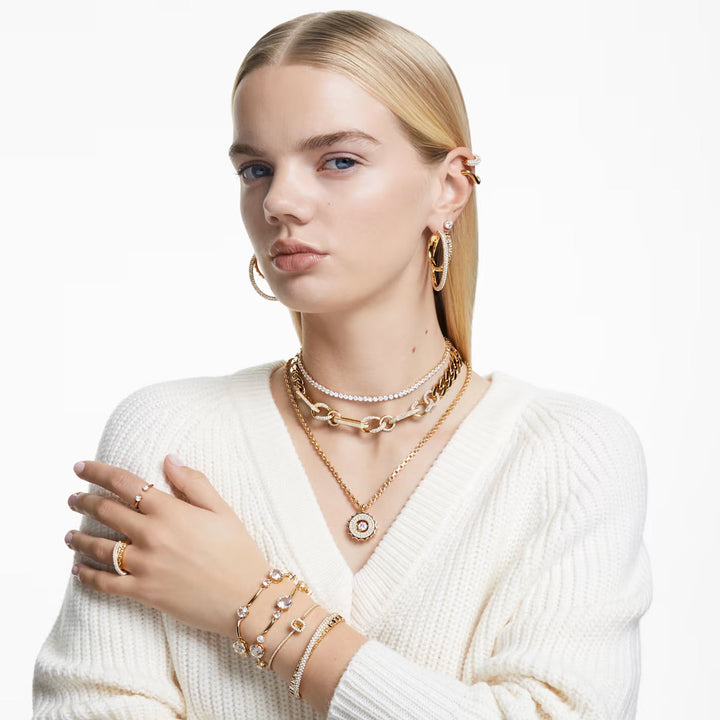 Swarovski Dextera Kreolen Klein Weiss Goldlegierungsschicht - 5636530