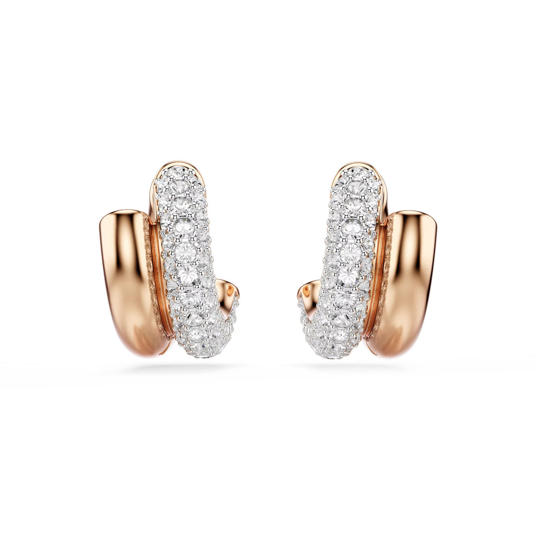 Swarovski Dextera Kreolen Rundschliff Mini Weiss Roségold Legierungsschicht - 5738198