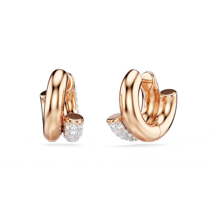 Swarovski Dextera Kreolen Rundschliff Mini Weiss Roségold Legierungsschicht - 5738198
