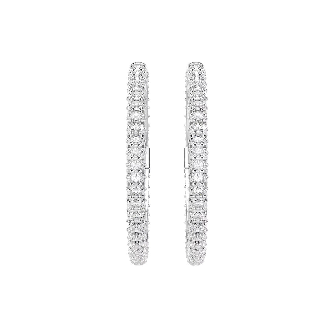 Swarovski Dextera Kreolen Rundschliff Weiss Rhodiniert - 5754156