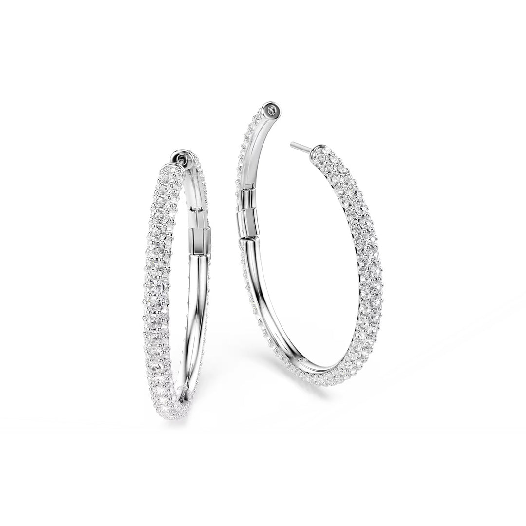 Swarovski Dextera Kreolen Rundschliff Weiss Rhodiniert - 5754156