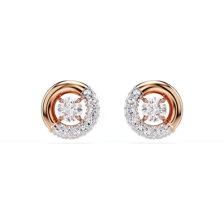 Swarovski Orecchini a lobo Dextera Taglio Round Bianchi Placcato color oro rosa - 5692258