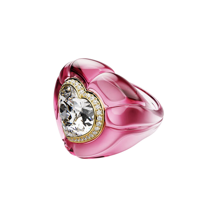 Swarovski Dulcis Cocktail Ring Herzschliff Pavé Herz Rosa