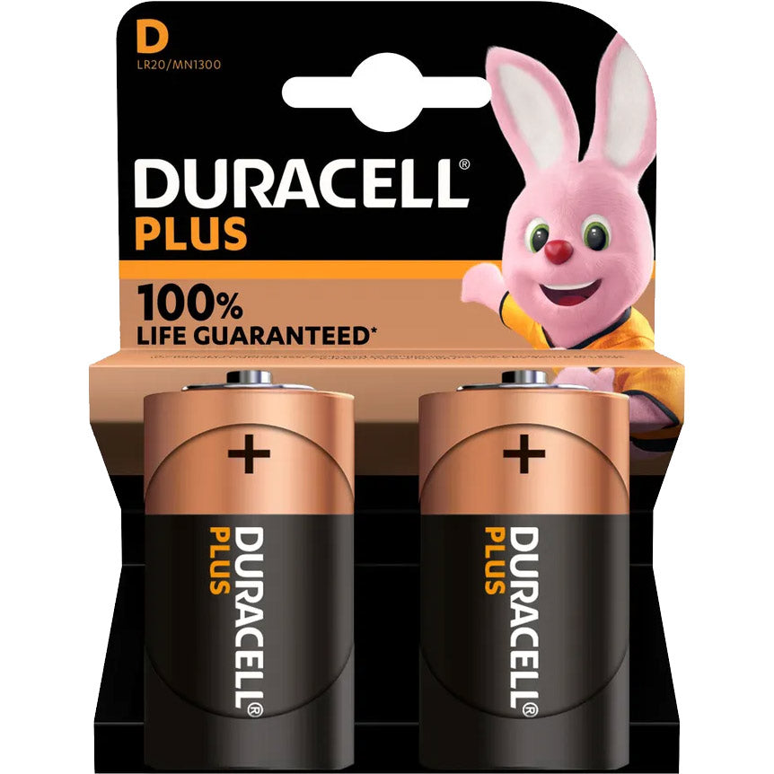 Duracell Plus D / LR20 1.5V Alkaline Batterien 2er Pack