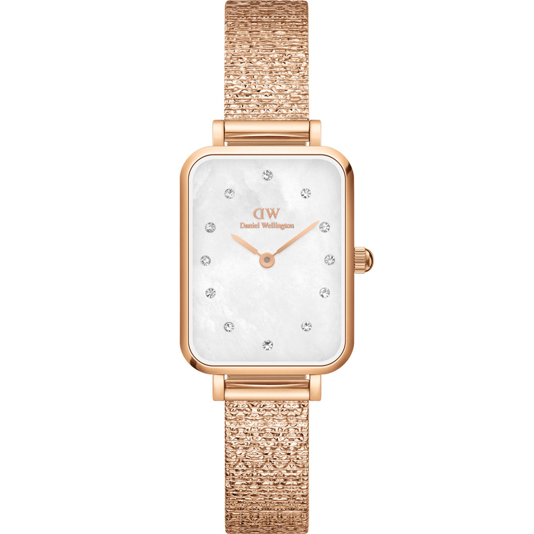 Daniel Wellington Quadro Lumine Pressed Piano Rose Gold White - DW00100578