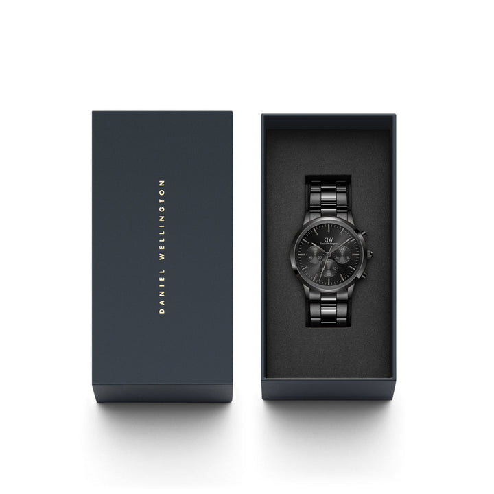 Daniel Wellington Iconic Chronograph Link Black Sunray - DW00100642