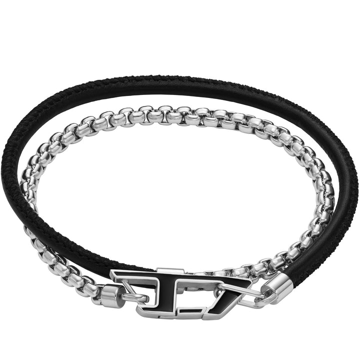 Diesel Leather Steel Armband - DX1472040