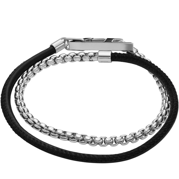 Diesel Leather Steel Armband - DX1472040