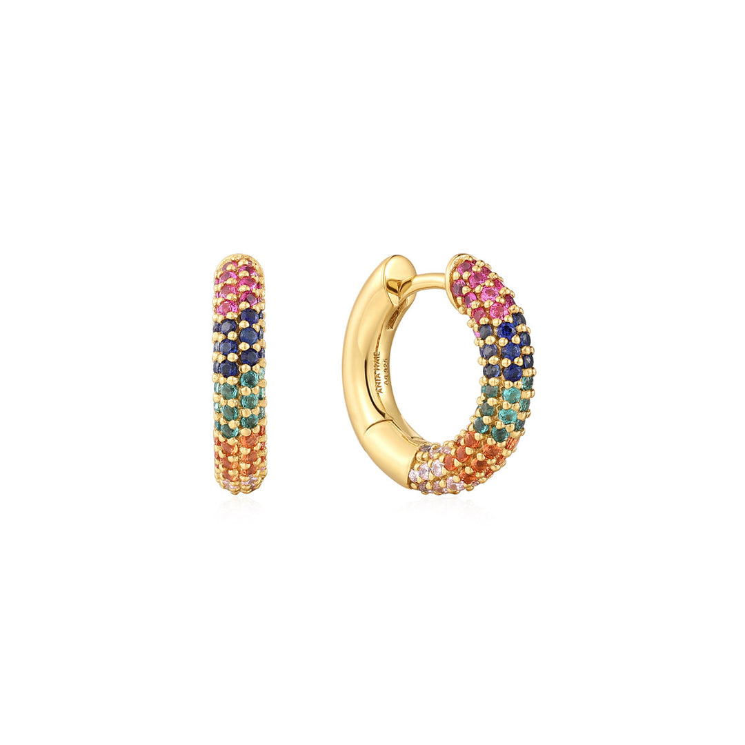 Ania Haie Gold Rainbow Huggie Hoop Ohrringe - E048-05G