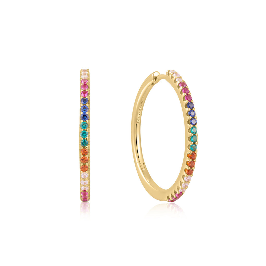 Ania Haie Gold Rainbow Pavé Hoop Ohrringe - E052-01G