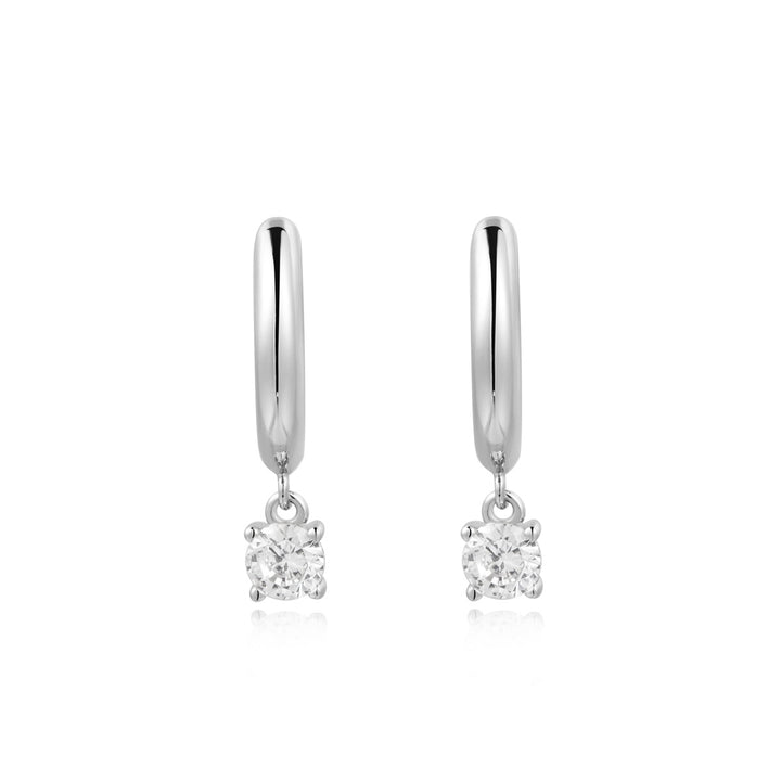 Ania Haie Silver Drop Solitaire Huggies Ohrringe - E061-08H