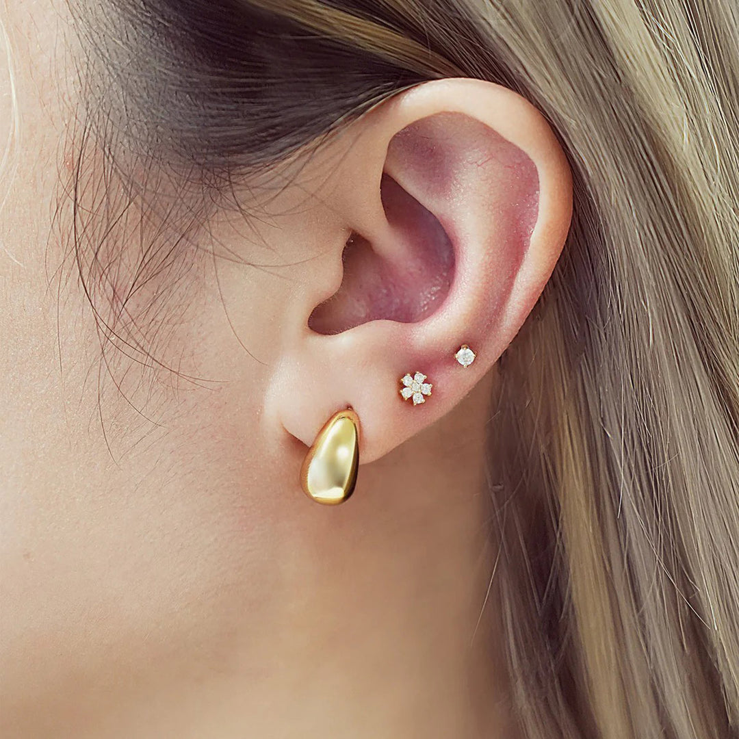 Ania Haie Gold Small Dome Hoop Ohrstecker - E062-05G