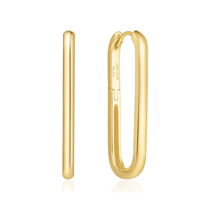 Ania Haie Gold Tube Oversized U Hoop Ohrringe - E062-07G