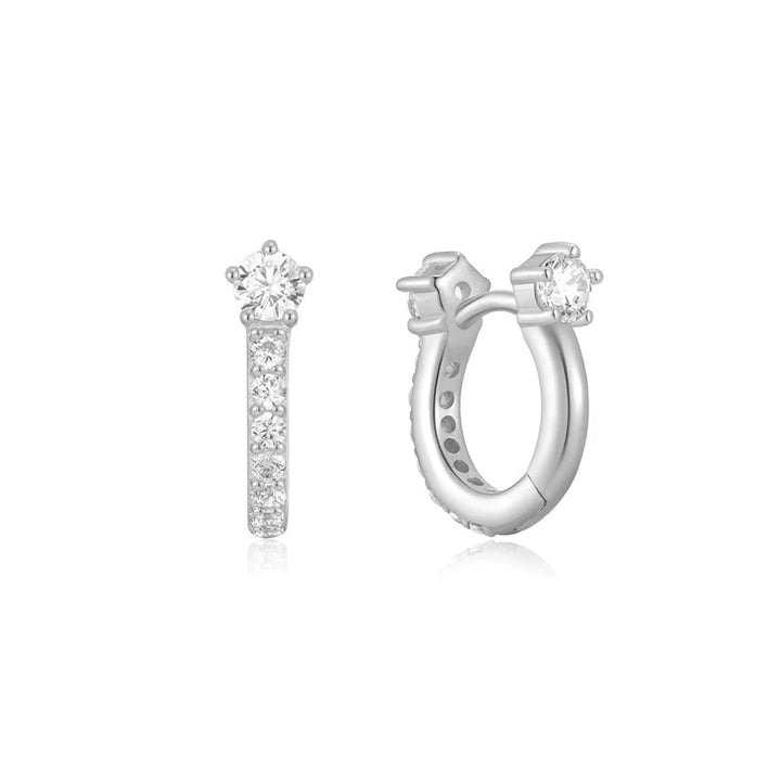 Ania Haie Silver Sparkling Pavé Huggie Ohrringe - E066-04H