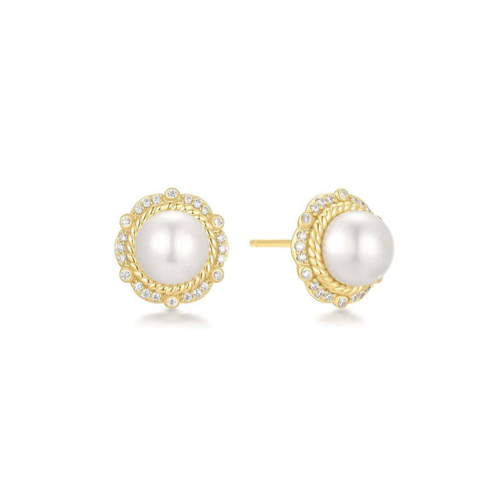 Ania Haie Gold Shell Pearl Bloom Ohrstecker - E069-06G