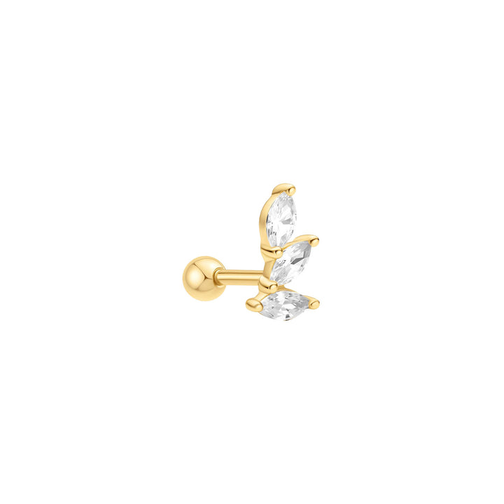 Ania Haie Gold Triple Marquise Barbell Einzel Ohrstecker - E070-08G