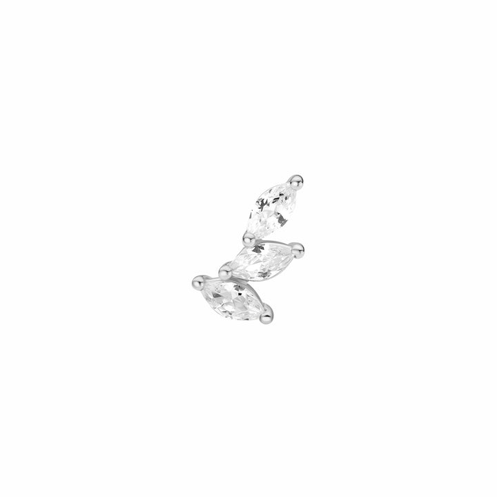 Ania Haie Silver Triple Marquise Barbell Einzel Ohrstecker - E070-08H