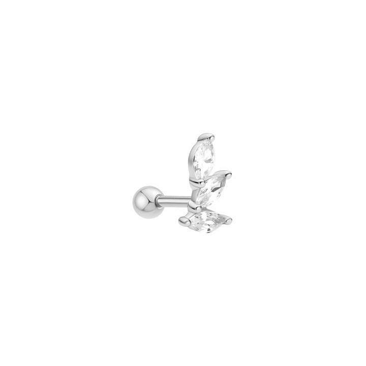 Ania Haie Silver Triple Marquise Barbell Einzel Ohrstecker - E070-08H