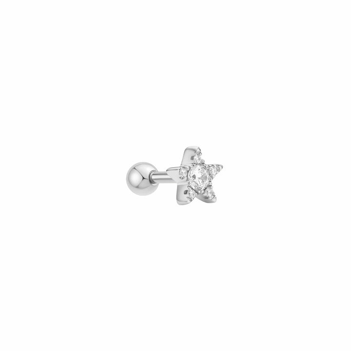 Ania Haie Silver Five Point Star Barbell Single Stud Earring - E070-11H