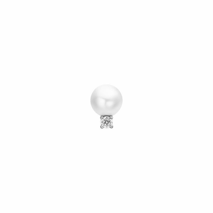 Ania Haie Silver Shell Pearl Sparkling Barbell Einzel Ohrstecker - E070-14H