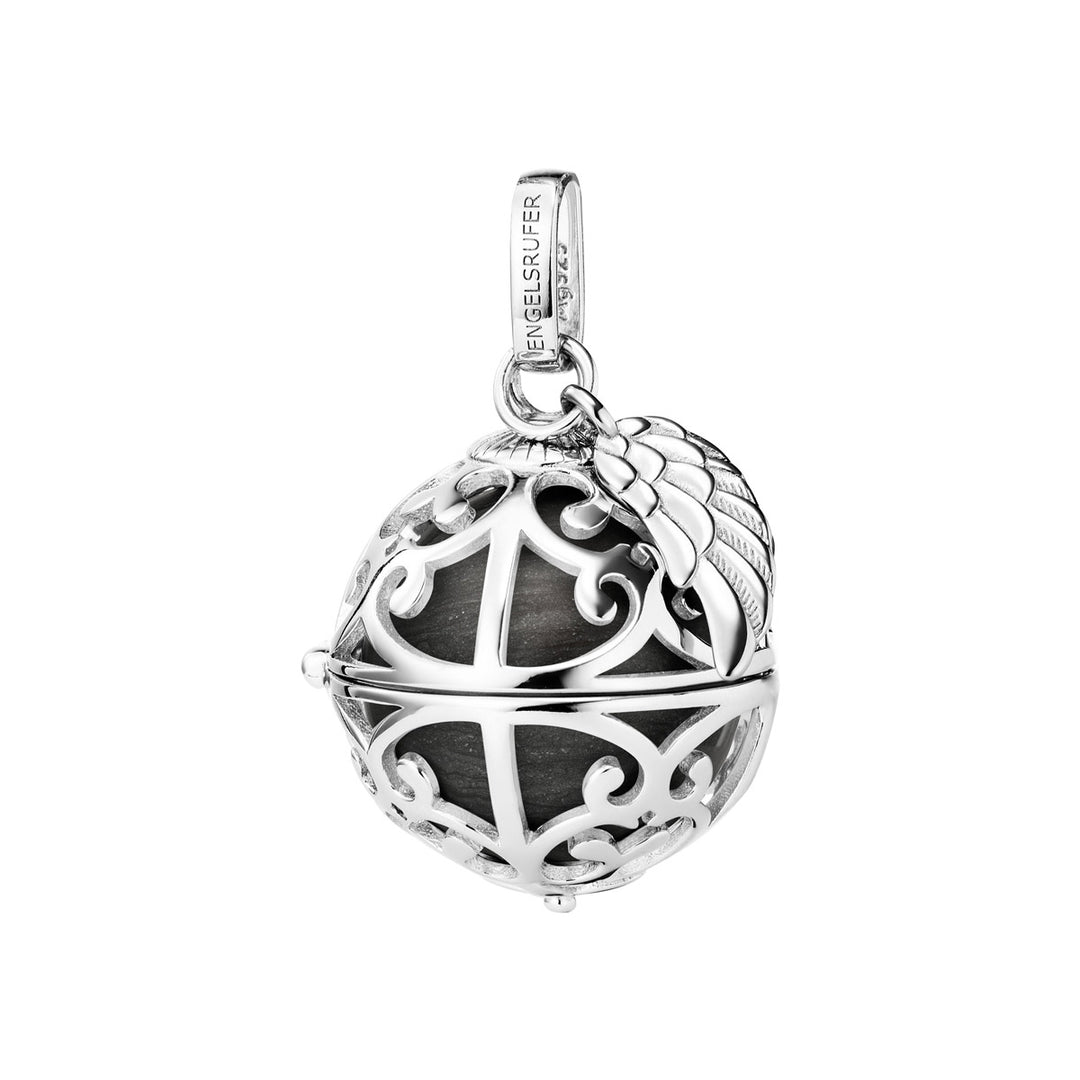 Engelsrufer mit Flügel Perlmutt Grau Silber