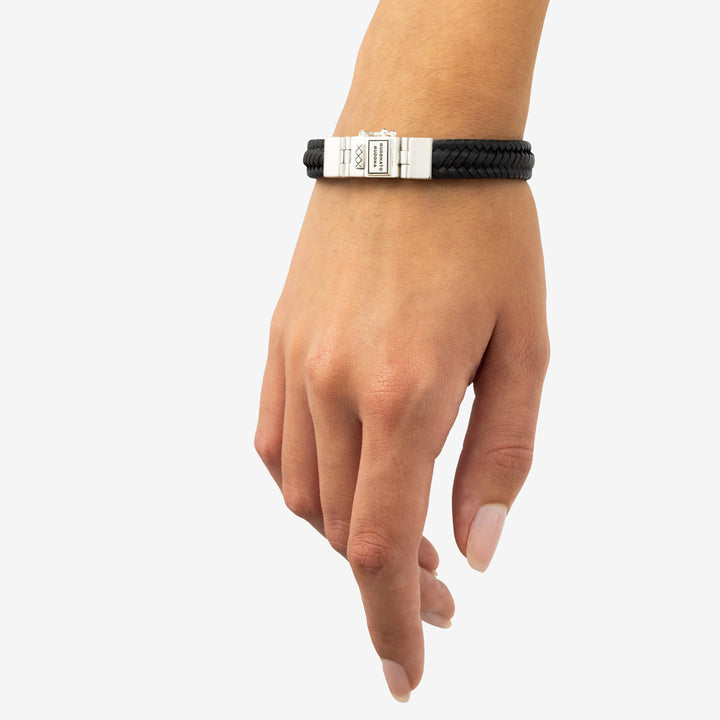 Buddha to Buddha Armband Edwin Small Leder Schwarz