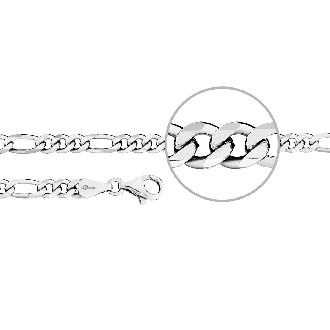 Der Kettenmacher Figaroarmband Silber Diamantiert