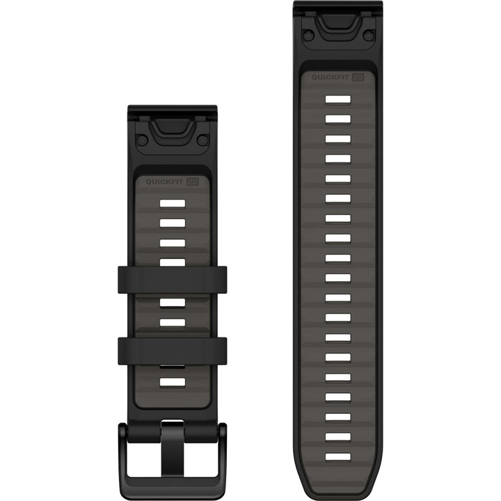 Garmin QuickFit 22 Black Pebble Gray Silicone Band - 010-13392-00