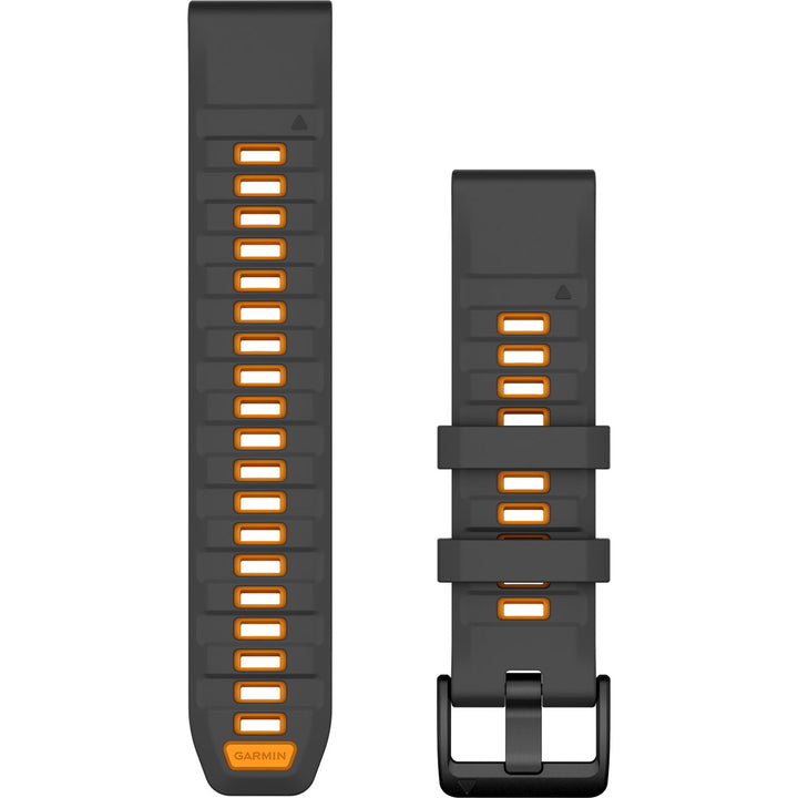 Garmin QuickFit 22 Graphite Spark Orange Silicone Band - 010-13392-05