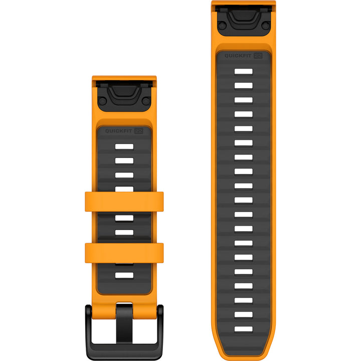 Garmin QuickFit 22 Spark Orange Graphite Silicone Band - 010-13392-01