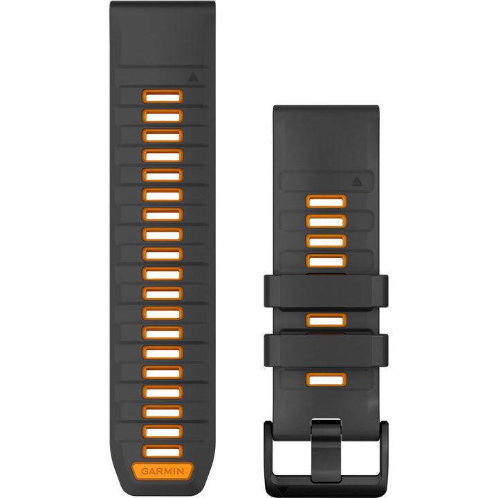 Garmin QuickFit 26 Graphite Spark Orange Silicone Band - 010-13393-05