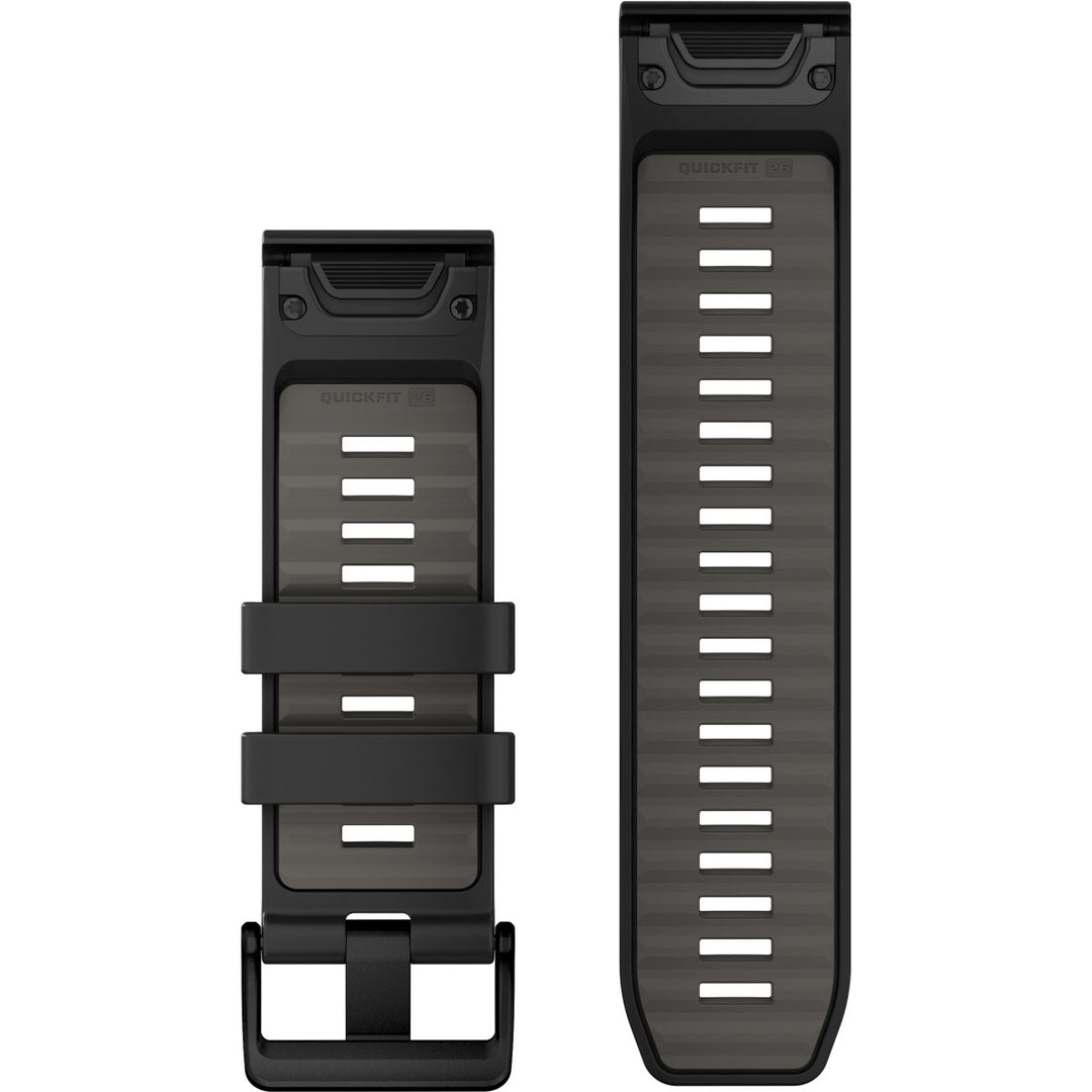 Garmin QuickFit 26 Black Pebble Gray Silicone Band - 010-13393-00