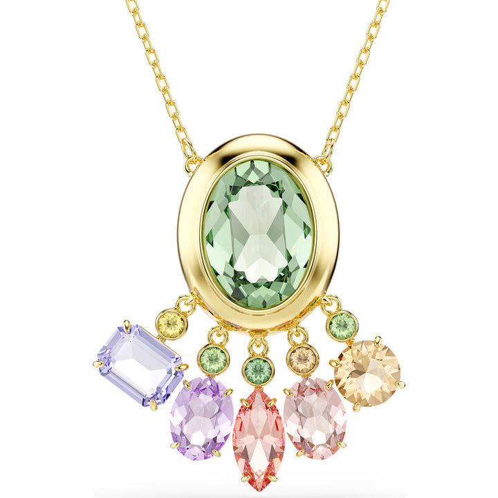 Swarovski Collier Gema Tailles variées Cristaux suspendus Multicolore Placage de ton or - 5741587