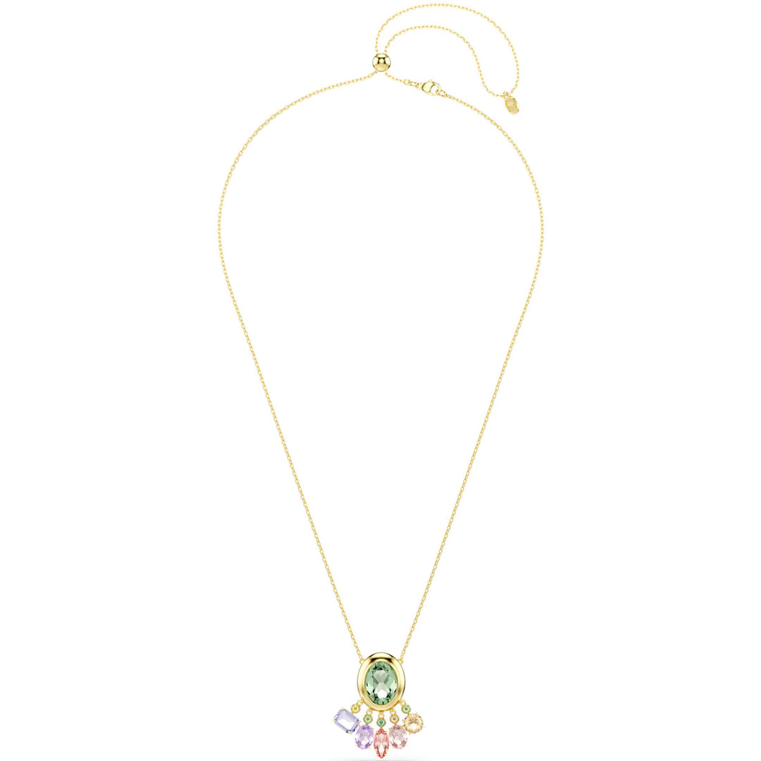 Swarovski Gema Halskette Verschiedene Schliffe Schwingende Kristalle Mehrfarbig Goldlegierungsschicht - 5741587