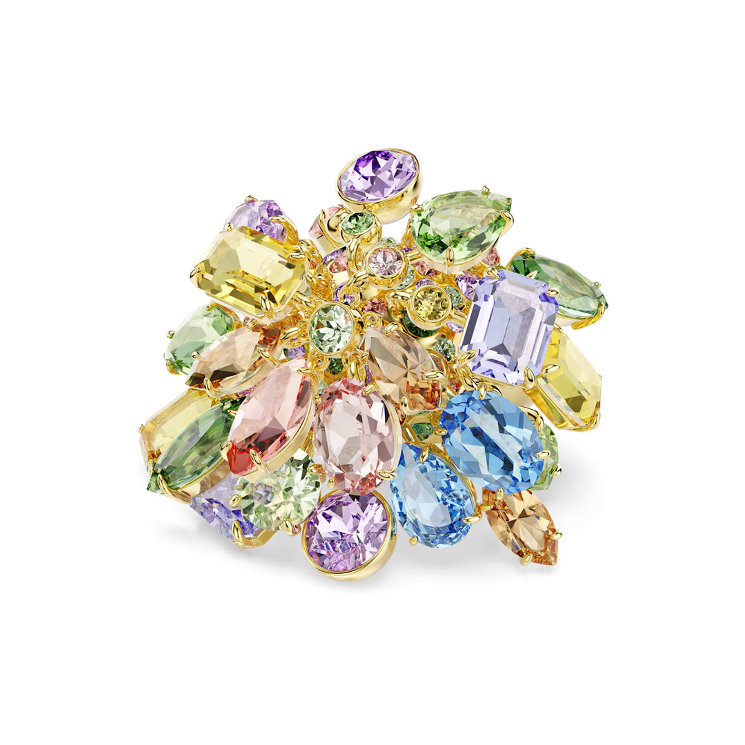 Swarovski Anello cocktail Gema Taglio misto Multicolore Placcato color oro