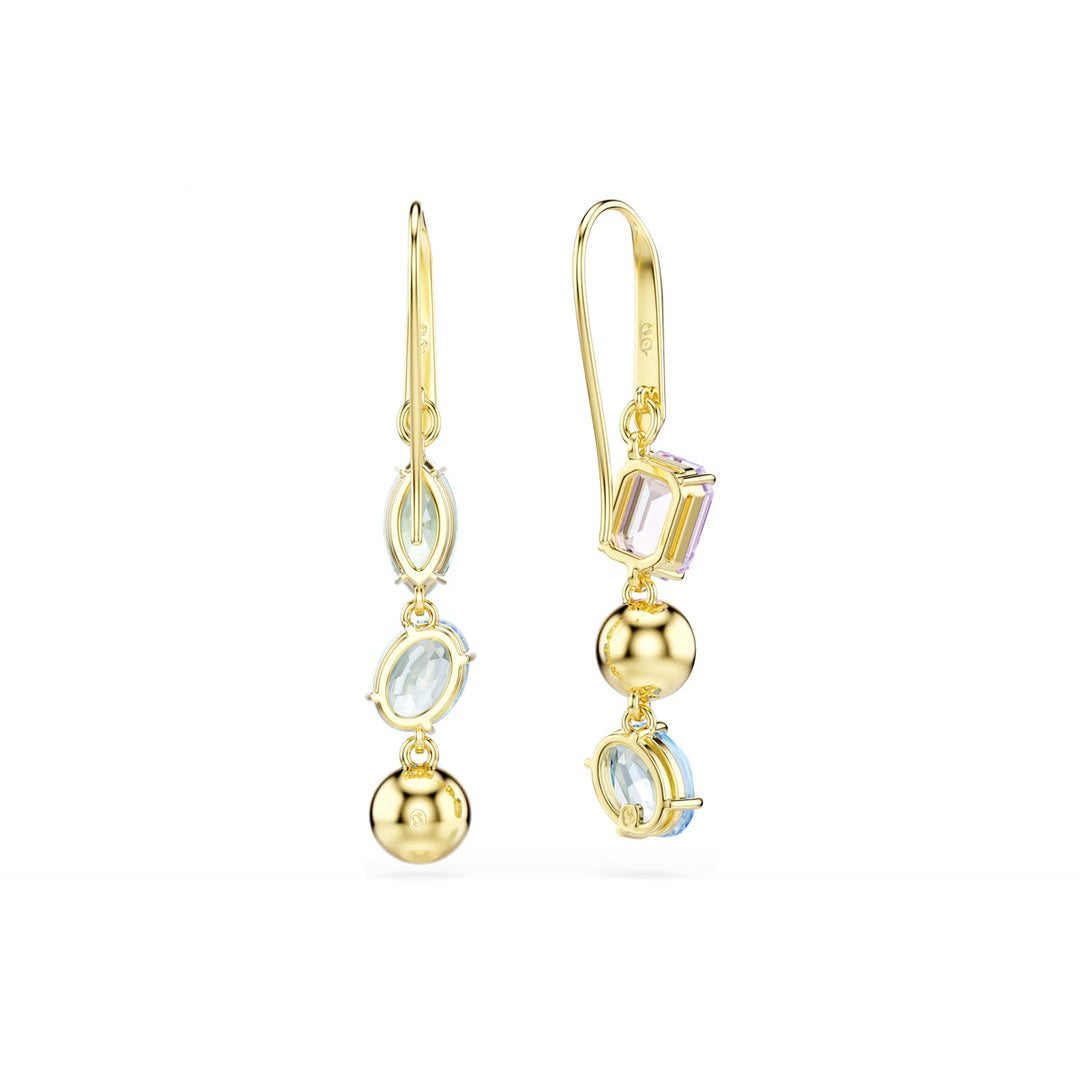 Swarovski Gema Drop Ohrhänger Asymmetrisches Design Verschiedene Schliffe Mehrfarbig Goldlegierungsschicht - 5747917