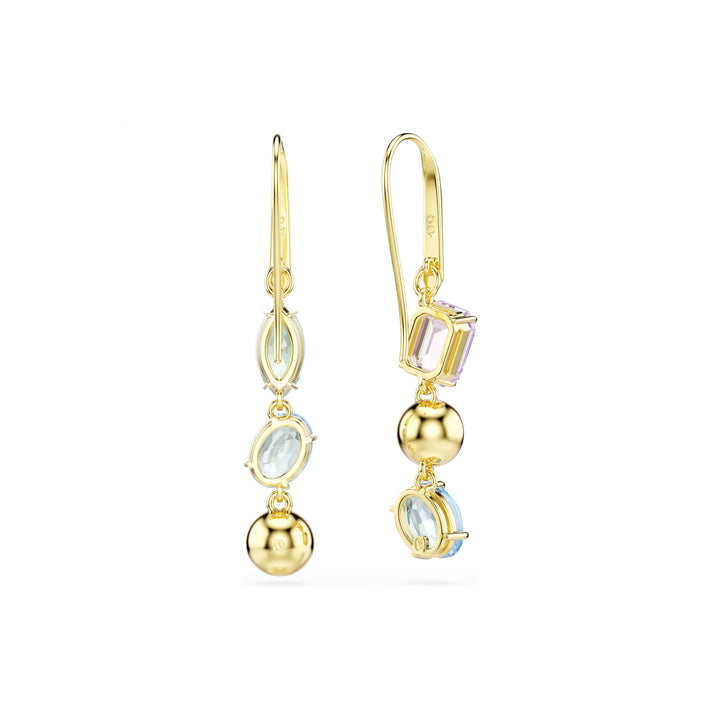 Swarovski Gema Drop Ohrhänger Asymmetrisches Design Verschiedene Schliffe Mehrfarbig Goldlegierungsschicht - 5747917
