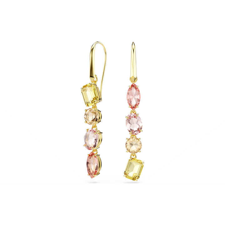 Swarovski Gema Drop Ohrhänger Asymmetrisches Design Verschiedene Schliffe Rosa Goldlegierungsschicht - 5737454