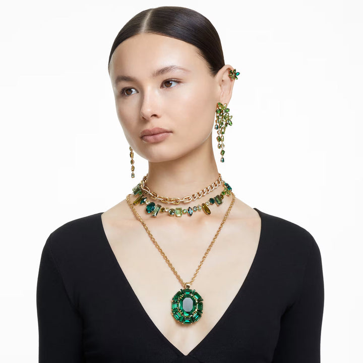 Swarovski Gema Halskette Verschiedene Schliffe Grün Goldlegierungsschicht - 5657388