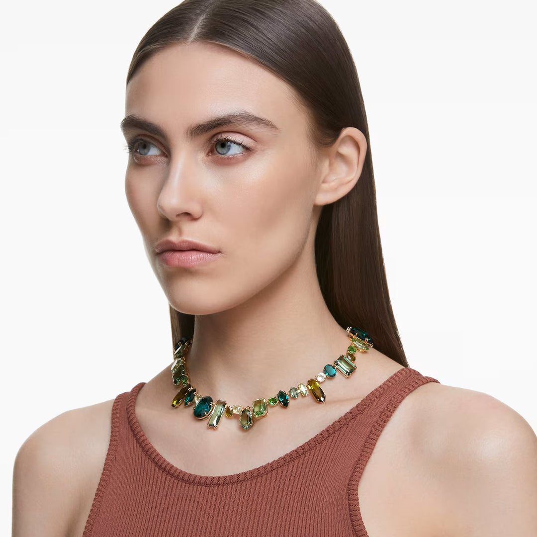 Swarovski Gema Halskette Verschiedene Schliffe Grün Goldlegierungsschicht - 5657388