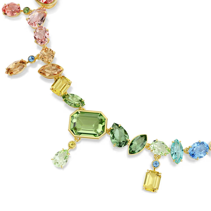 Swarovski Gema Halskette Verschiedene Schliffe Schwingende Kristalle Mehrfarbig Goldlegierungsschicht - 5737443