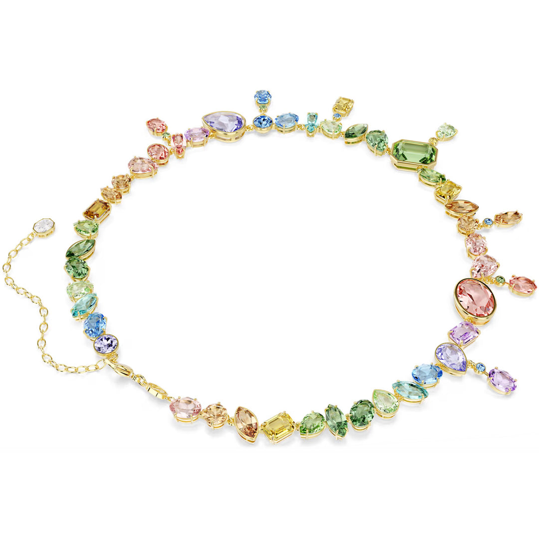 Swarovski Gema Halskette Verschiedene Schliffe Schwingende Kristalle Mehrfarbig Goldlegierungsschicht - 5737443