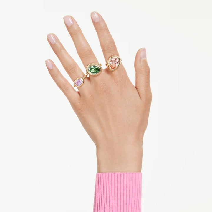 Swarovski Gema Motiv Ring Set Mehrfarbig Goldlegierungsschicht