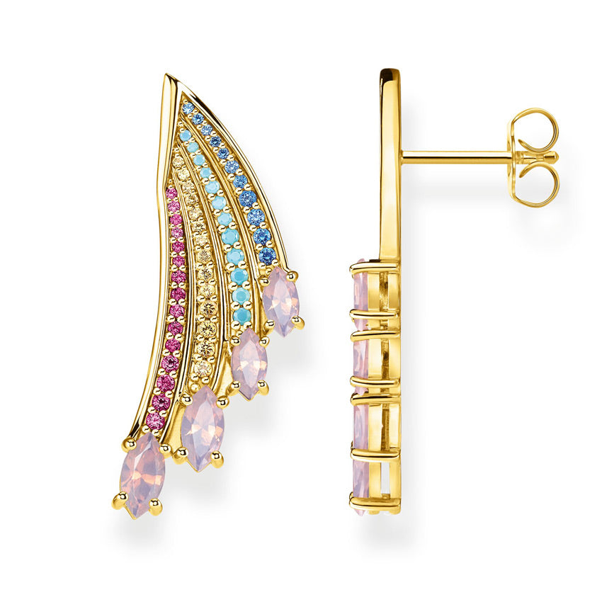 Thomas Sabo Ohrring Bunter Kolibri Flügel Gold - H2102-973-7