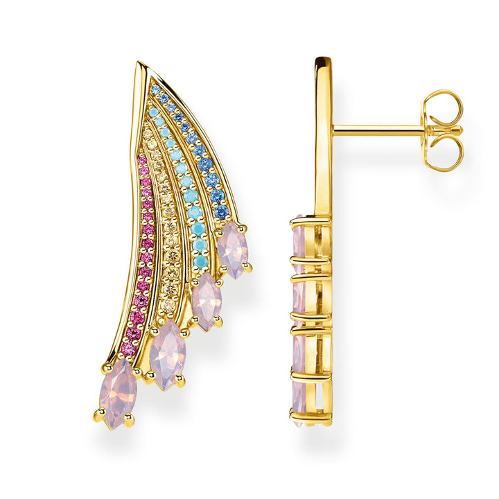 Thomas Sabo Ohrring Bunter Kolibri Flügel Gold - H2102-973-7