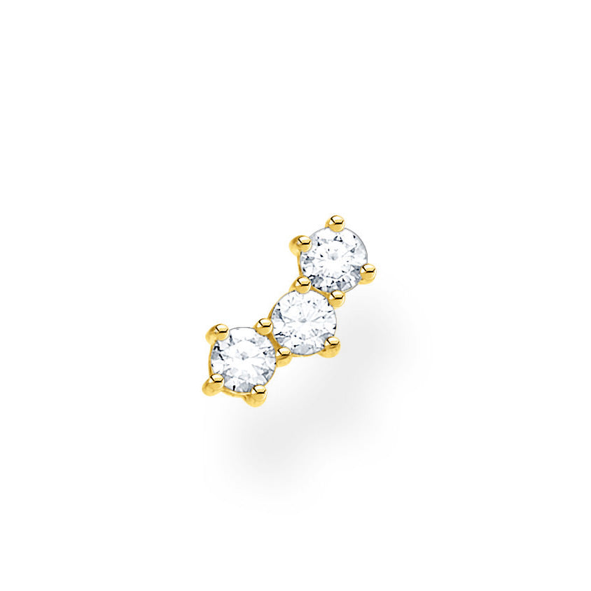 Thomas Sabo Einzel Ohrstecker Weisse Steine Gold - H2132-414-14