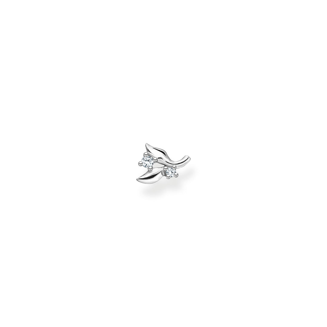 Thomas Sabo Einzel Ohrstecker Blätter mit Weissen Steinen Silber - H2222-051-14