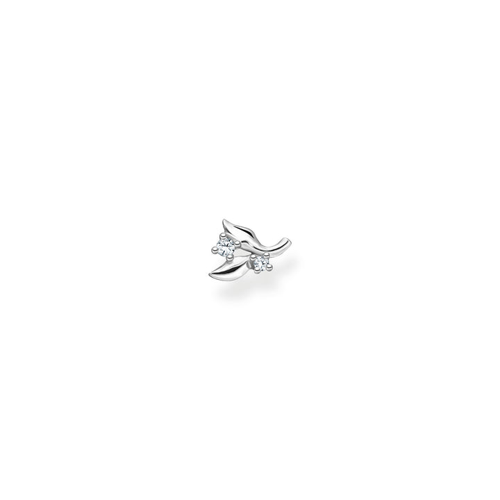 Thomas Sabo Einzel Ohrstecker Blätter mit Weissen Steinen Silber - H2222-051-14
