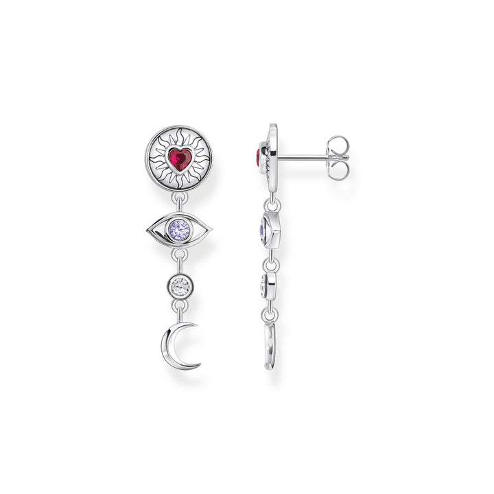 Thomas Sabo Ohrring kosmische Talismane mit bunten Steinen Silber geschwärzt - H2277-640-7